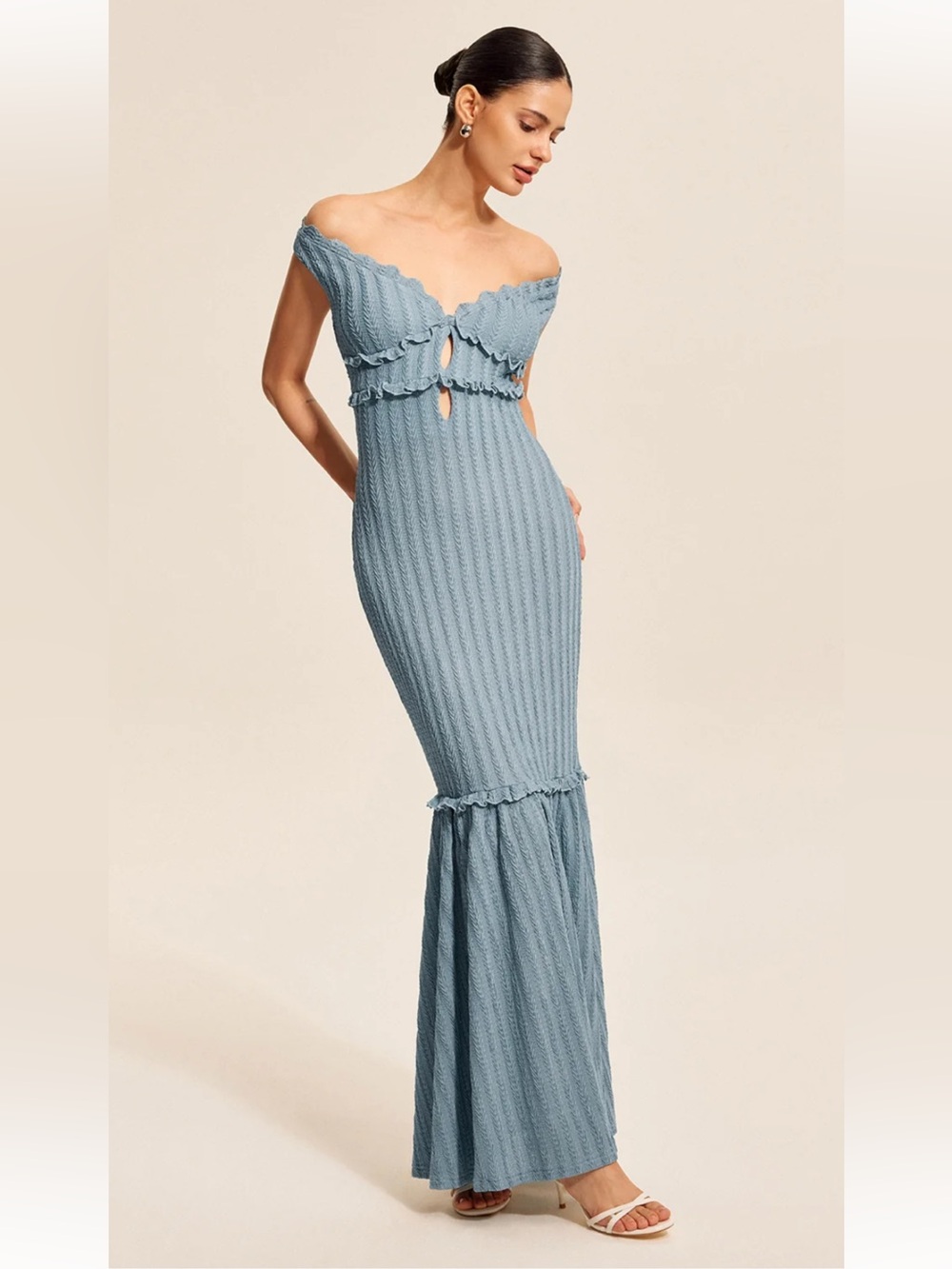 Commense Off-Shoulder Ruffle Detail Dress - Picture 3 of 6